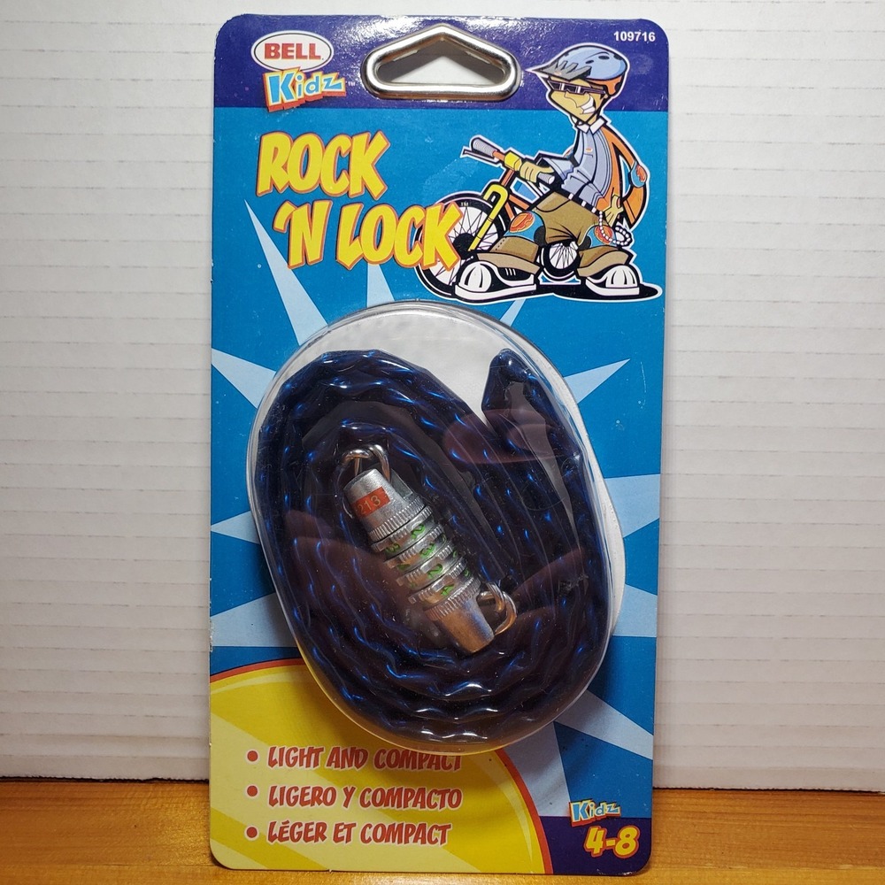 Vintage Bell Kidz Rock 'N Lock Blue Bicycle Combination Lock‎ 2004 Y2K Kids